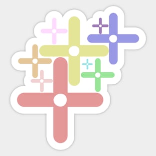 criss-cross rainbow design Sticker